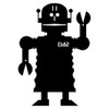 Robot Chalkboard Wall Decal - 28" tall x 20" wide