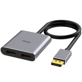 DisplayPort to Dual DisplayPort Splitter Adapter 4K60Hz for Dual Monitor, MST DP Adapter Extend Display 1 in 2 Outputs, DisplayPort Hub for Desktop Computer