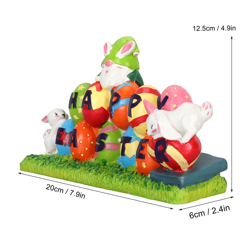 Easter Eggs Bunny Ornament Waterproof Resin Eggs Bunny Centerpiece Adorable