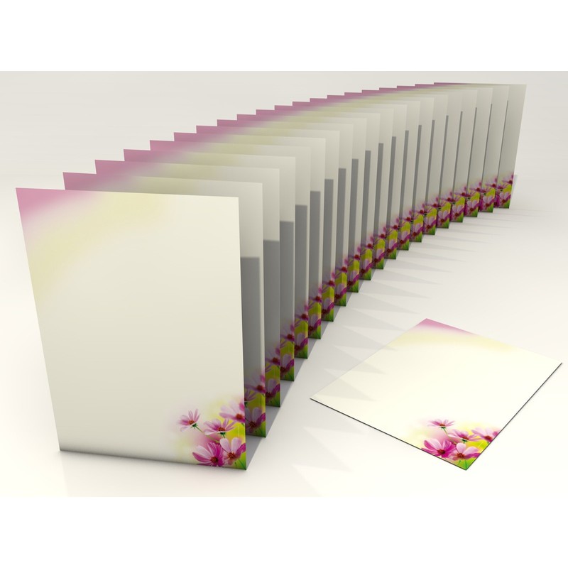 Writing Paper Set "Summer Flowers" 20 Sheets of A4 +