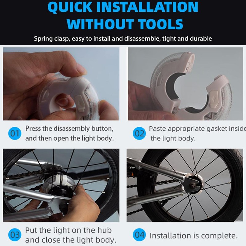 Children's Scooter LED Light USB Rechargeable 12 Colours 37 Lighting