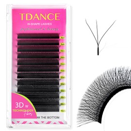 TDANCE W Eyelash Extensions 3D Premade Fans W Shaped Volume Fans W Lashes Matte Black Lash Extensions(W-3D-0.07-L-8-15mm)