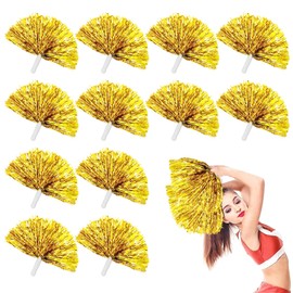 siawadeky Samcos Pom Poms, Set of 12, Cheer Poms, Cheer Kids, Dance, Cheerleader Pom Poms, Cheering Supplies, Includes Handles, Cheer Girls, Sports Festivals, Sports Festivals, Dance, Support Products, Total Length: Approx. 15.7 inches (40 cm)