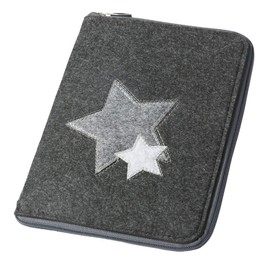 A5 Zipped Felt Organiser for Mums for Maternity Passport and Examination Booklet (German Format) - “Stars” Design with Choice of Colours