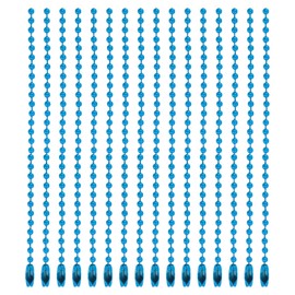 MECCANIXITY 20Pcs 5 Inch 12cm Ball Bead Chain, Metal Ball Chain with Connectors for Hanging Ornament Jewelry Necklace Dog Tag Keychain Christmas Decoration,Sky Blue