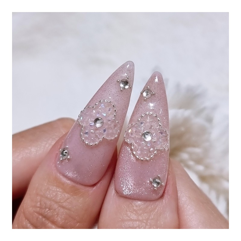 Lucky Spring Handmade Nail Tips - Long Square / 럭키