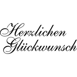 Meyco Stamp "Herzlichen Glückwunsch" 50 x 20 mm with Wooden Handle
