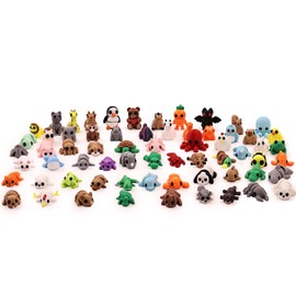 VABAO 65 PCS 3D Printed Animal Figurines Set, Articulated Animal Figurines,Fidget Toys, Flexible Desk Decor, Party Favor, Gifts for Girls and Boys, Office Desk Pets, School Gifts