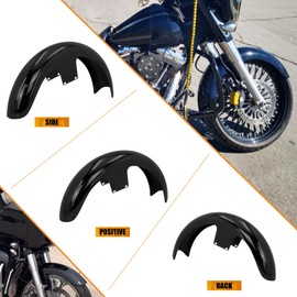 HCmotorku 21 inch Front Fender Mudguard Fit for Harley Touring Road King FLHR Electra Glide FLHT Street Glide FLHX CVO Road Glide Custom Baggers 1996-2023 Gloss Black