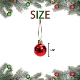 Deloky 36 PCS Mini Christmas Ball Ornaments- 1.2 Inch Xmas Colorful Shatterproof Plastic Decorative Hanging Ball for Christmas Wreath Ornaments and Party Decoration
