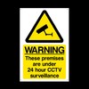 CCTV 24hr Surveillance Plastic Sign with 4 Pre-Drilled Holes -