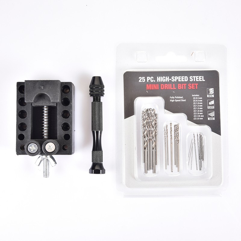 Hand Drill Set Pin Vise With Mini Twist Drill Bits