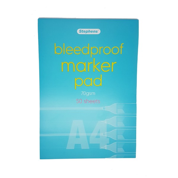 Stephens Bleedproof Marker Pad A4 70gsm 50 Sheets, Ideal For