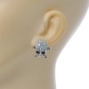 20mm L/AB Crystal Skull & Crossbones Stud Earrings/Silver Tone