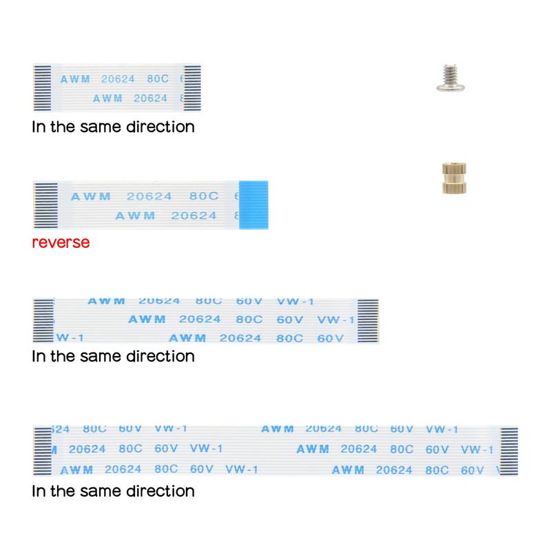 Geekworm 16Pin 0.5mm Pitch PCIe FFC Cable Set 30mm/50mm/80mm, Suitable