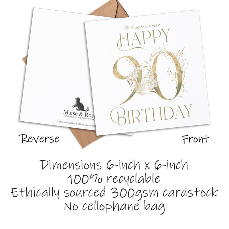 Maise & Rose 90th Birthday Card For Women | 90th