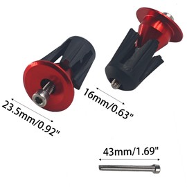 Runseaway 1 Pair Red Aluminum Alloy Bar End Plugs, Handlebar End Caps for Most Bicycles Fixie, Mountain Bike, Road Bike, MTB, BMX, Expanding Locking Design