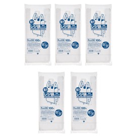 Japax Register Bags, Milky White, Width 1.0 inches (26 cm) x Height 14.2 inches (36 cm) x Thickness 0.0005 inches (0.013 mm), Plastic Bags with Velcro, with Hanging Hook Hole, RJJ08, 100 Sheets x 5