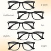 CCVOO 5 Pack Reading Glasses Blue Light Blocking Women/Men, Anti