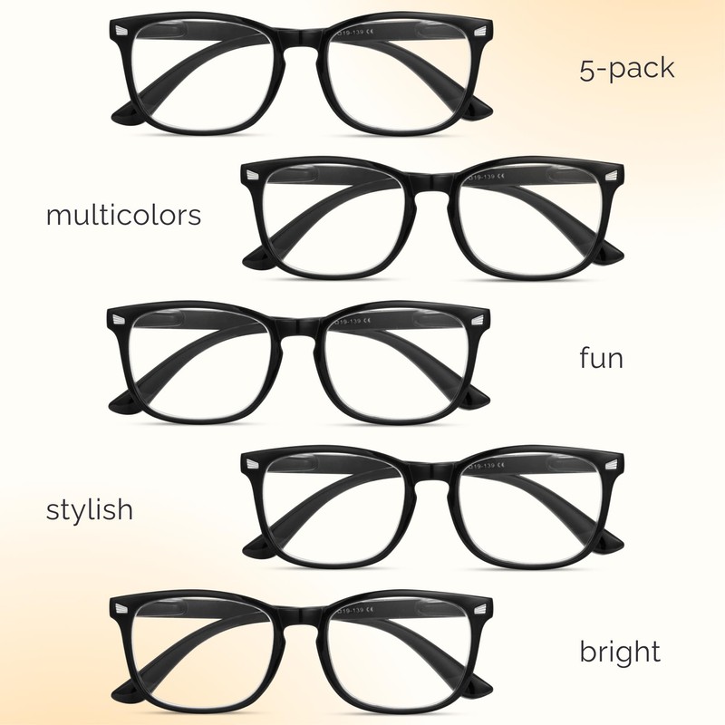 CCVOO 5 Pack Reading Glasses Blue Light Blocking Women/Men, Anti