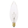 Bulbrite 490025 25CTC/32/2 25-Watt Incandescent Torpedo B10 Chandelier Bulb, Candelabra Base, Clear