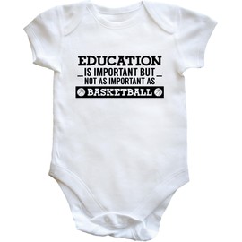 Hippowarehouse Education is important but not as important as basketball baby vest bodysuit (short sleeve) boys girls