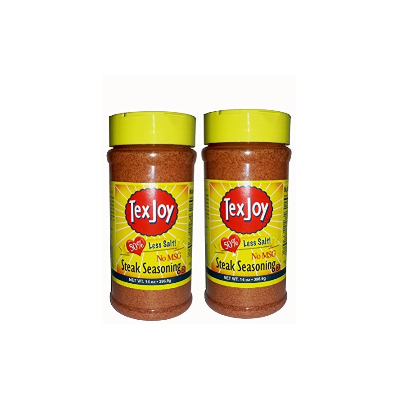 Texjoy Steak Seasoning 50% Less Salt & No MSG, 14oz