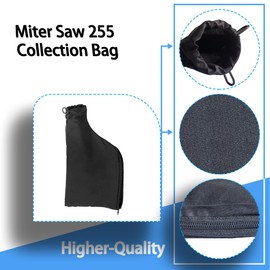 Miter Saw Dust Bag 255 Collection Bag for Miter Saw, Tank Belt Sander, Edge Planer, Diagonal Saw with Zipper and Wired Adjustable (2 Pack)