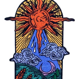 ZEGINs The Sun Patch Embroidered Applique Iron On Sew On Emblem
