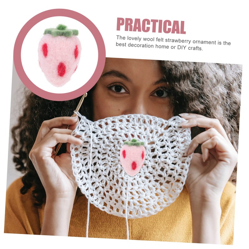 DOITOOL 10pcs Cute Felt Strawberry Crafts Hairband Decor for Home