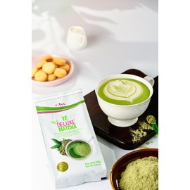 Té Deluxe Ceremonial Grade Matcha Tea with Lemon, Ginger, Vitamin C, Antioxidant, Digestion, Immune System and Stevia. For Women and Men. 50 Servings
