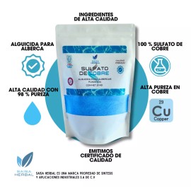 Saisa Herbal Alguicida para Alberca Saisa Herbal Sulfato de cobre 2 kg