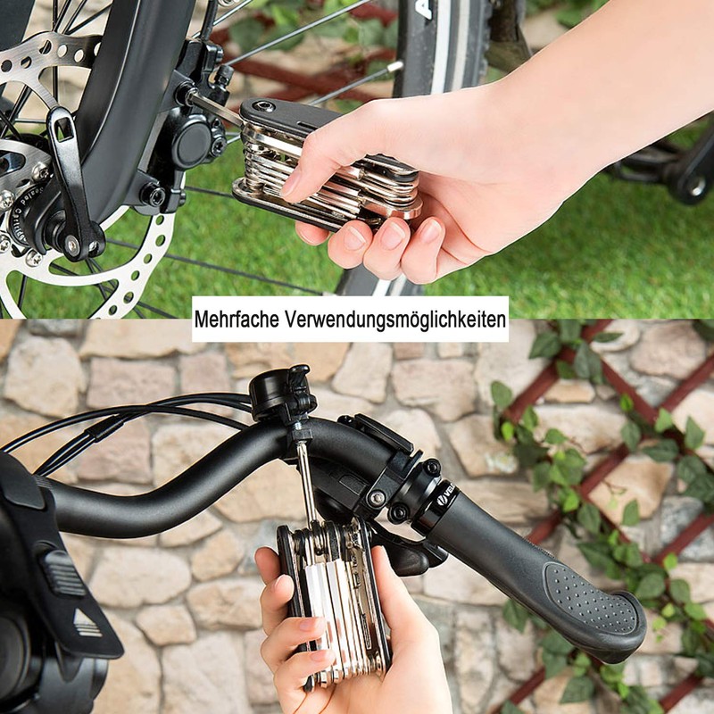 BAONUOR Bicycle Multitools 16-in-1 Bicycle Repair Tool Set, Foldable Multifunction