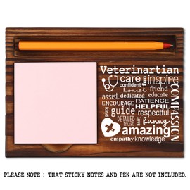 Thank You Veterinarian Gifts for Women, Vet Tech Veterinary Appreciation Day, Vet Teach Gifts Idea, Christmas Birthday Gifts for Veterinarians,Retro Self-Stick Note Pad Holders XB462
