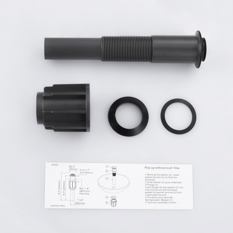 ALEASHA Pop Up Sink Drain Without Overflow, Bathroom Sink Drain