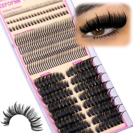 Eefofnn Spikes Lash Clusters Volume Eyelash Clusters with Spikes Cat Eye Lashes Bottom+Upper Individual Lashes D Curly Cluster Eyelash Extensions 4 Styles Lash Extensions Wispy Fairy Lash Clusters