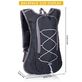 aiface 6L Bicycle Backpack Cycling Backpack Waterproof Running Backpack Foldable Sports Backpack Lightweight Insulation for Running Hiking Riding Camping Cycling Climbing, black