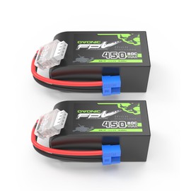 OVONIC 11.1V 80C 450mAh 3S Lipo Battery with EC2 Plug[1 Package Including 2 Batteries]