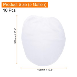sourcing map Paint Strainer Bags 5 Gallon 15.4"x19.5" Fine Mesh Reusable Polyester Strainer with Elastic Opening for Painting, Aquarium, Lab, Agricultural, Industrial, 10Pcs