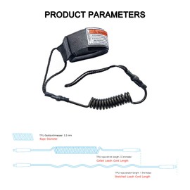 PMELCXD Surfboard Leash Set, Safety Rope for Surfboard, Surfboard Lead, Anti-entanglement, Elastic, Foot Loop with Velcro Fastening, Stretchy Lead for SUP Surfboard (2 Pieces)