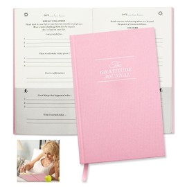 Gratitude Journal for Women Men, 5 Minute Gratitude Journal for Reflection Gratitude Learning, Daily Journal for Thanksgiving Christmas New Year（White）