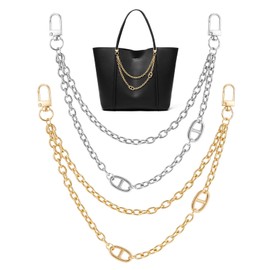 DEVPSISR 2Pcs Purse Chain Charms for Handbag Wallet Crossbody Bag Strap Extender Chain Women Bag Decoration Accessories(Style1(2PCS)-Gold Silver)