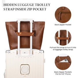 befen Genuine Leather Work Tote Bags For Women Large Tote Bag With Zipper Real Leather Purse With Compartment Vintage Handbags Womens Designer Shoulder And Handbags For Travel Everyday