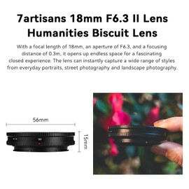 7artisans 18MM F6.3 Mark II UFO Camera Prime Lens Compatible with Sony E Mount,APS-C,Ultra-Thin Compact Mirrorless Cameras for FX/A/NEX Series for FS5,FS7,FS7M2,FS5M2K,A3000,A5000,NEX-3,NEX-3N