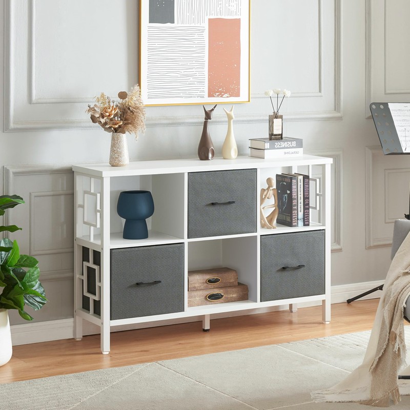 HOMISSUE 6 Cube Storage Organizer Shelf, Rustic Short Bookshelf with