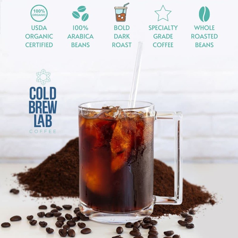 Cold Brew Organic Coffee Beans, Colombian Supremo, Dark Roast, 1