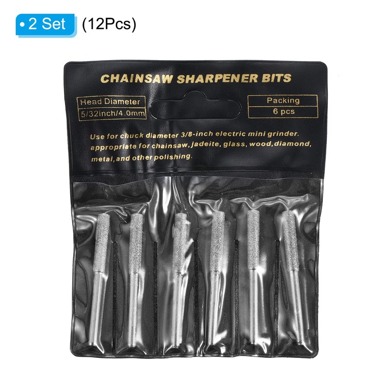 PATIKIL 4mm Diamond Chainsaw Grinder 12pcs Sharpening Stone Polishing File