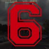 Applicable Pun Varsity Number 6 - Vinyl Decal - Red