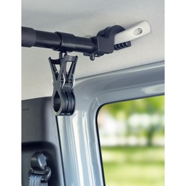 TRANSWARPS Car Clothes Hanger Bar Expandable 34" to 57" Accessories, 2-Pack Hanging Clips 360-degree Rotatable