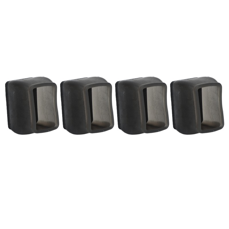 20 Pcs Chair Leg Floor Protector Rectangular Transparent Black Felt